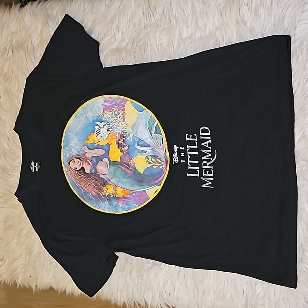 Disney The Little Mermaid Graphic T-Shirt | Black | Size Medium